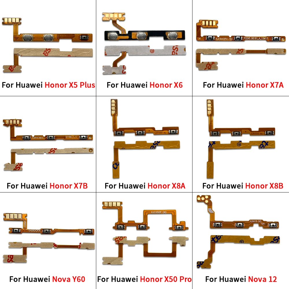Power Switch On/Off Button Volume Key Button Flex Cable For Huawei Honor X5 Plus X6A X7A X7B X8A X8B X9 X9B X50 Nova Y60 X50 Pro