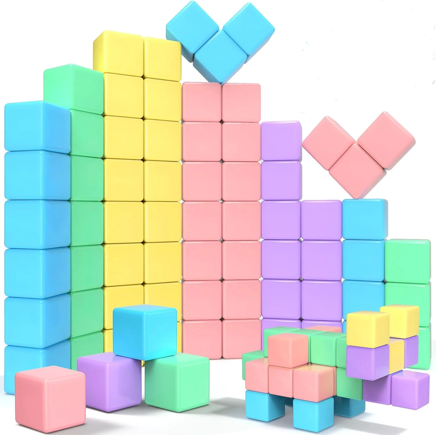 磁気ブロック - 幼児用磁気ビルディングブロック 45 個 1-3 STEM 磁気キューブ 2-4 歳の子供用、教室の必需品