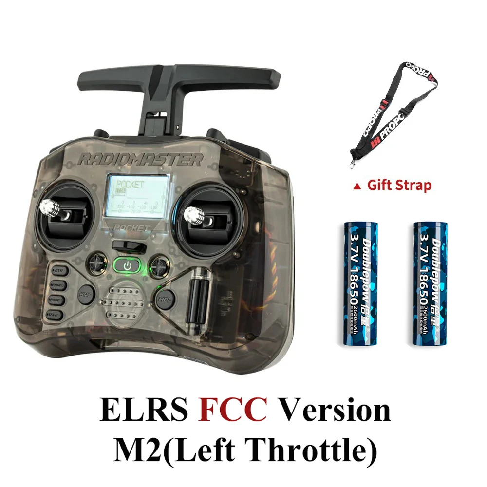 Radiomaster Pocket EdgeTX 2.4G Radio Controller FCC LBT (Mode2 Linkshänder-Drossel) CC2500 / ELRS Hall Gimbal-Sender