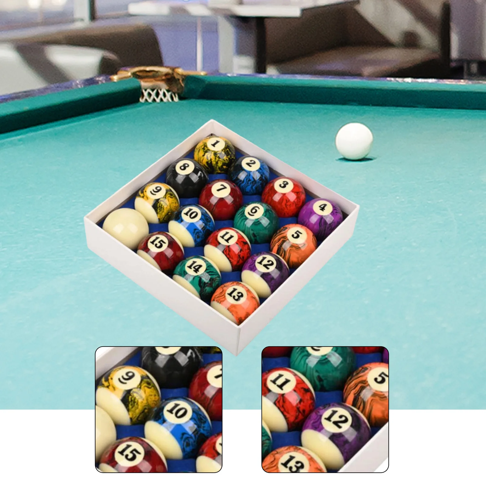 

16 Pieces Billiard Balls Set Pool Table Balls Set 2.25 inch Billiard Balls Regulation Size for Bar Recreational Sport