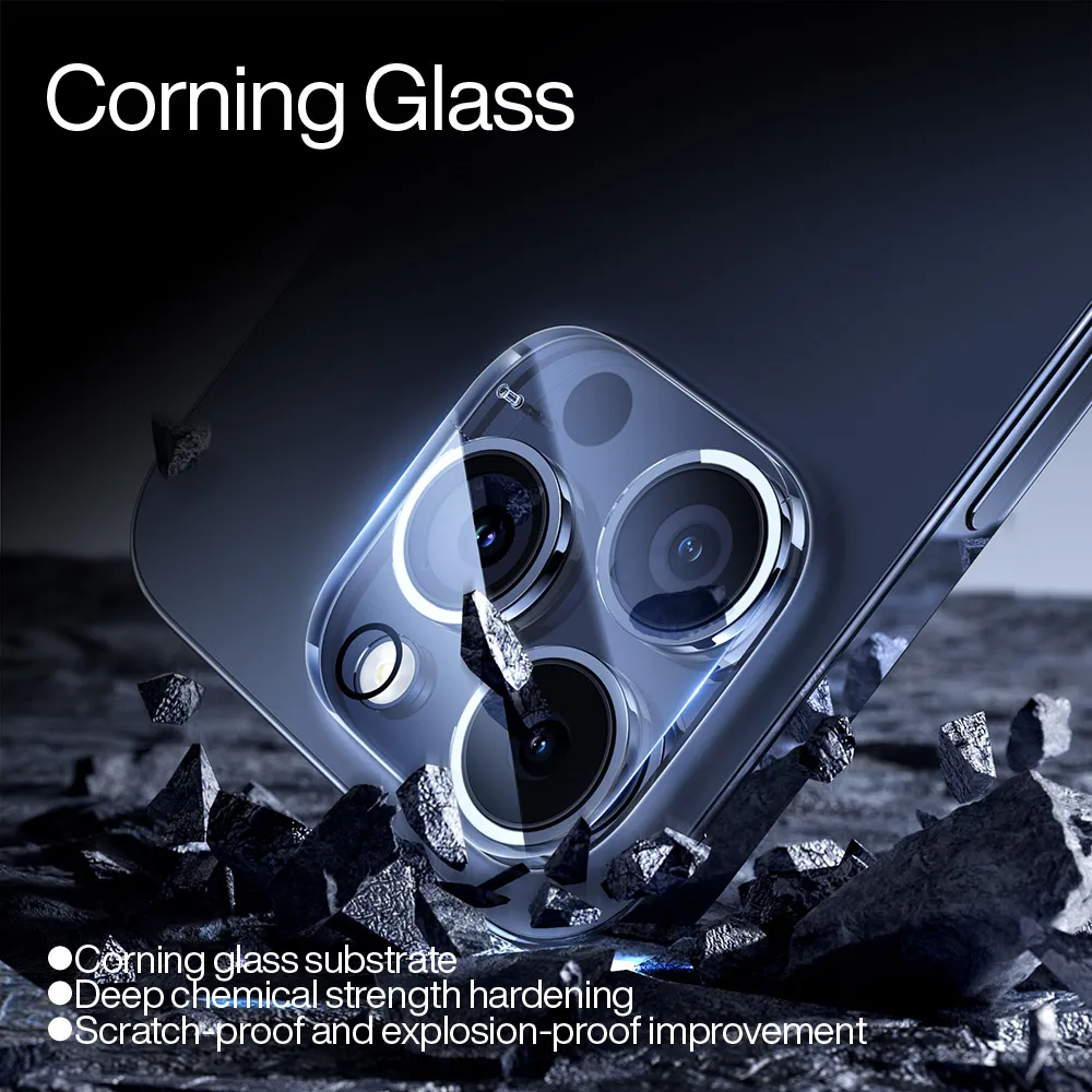 SmartDevil One-piece Full-screen Corning Glass Lens Film for iPhone 15 Pro Max 15 Plus HD Lens Tempered Glass for iPhone 15 Pro