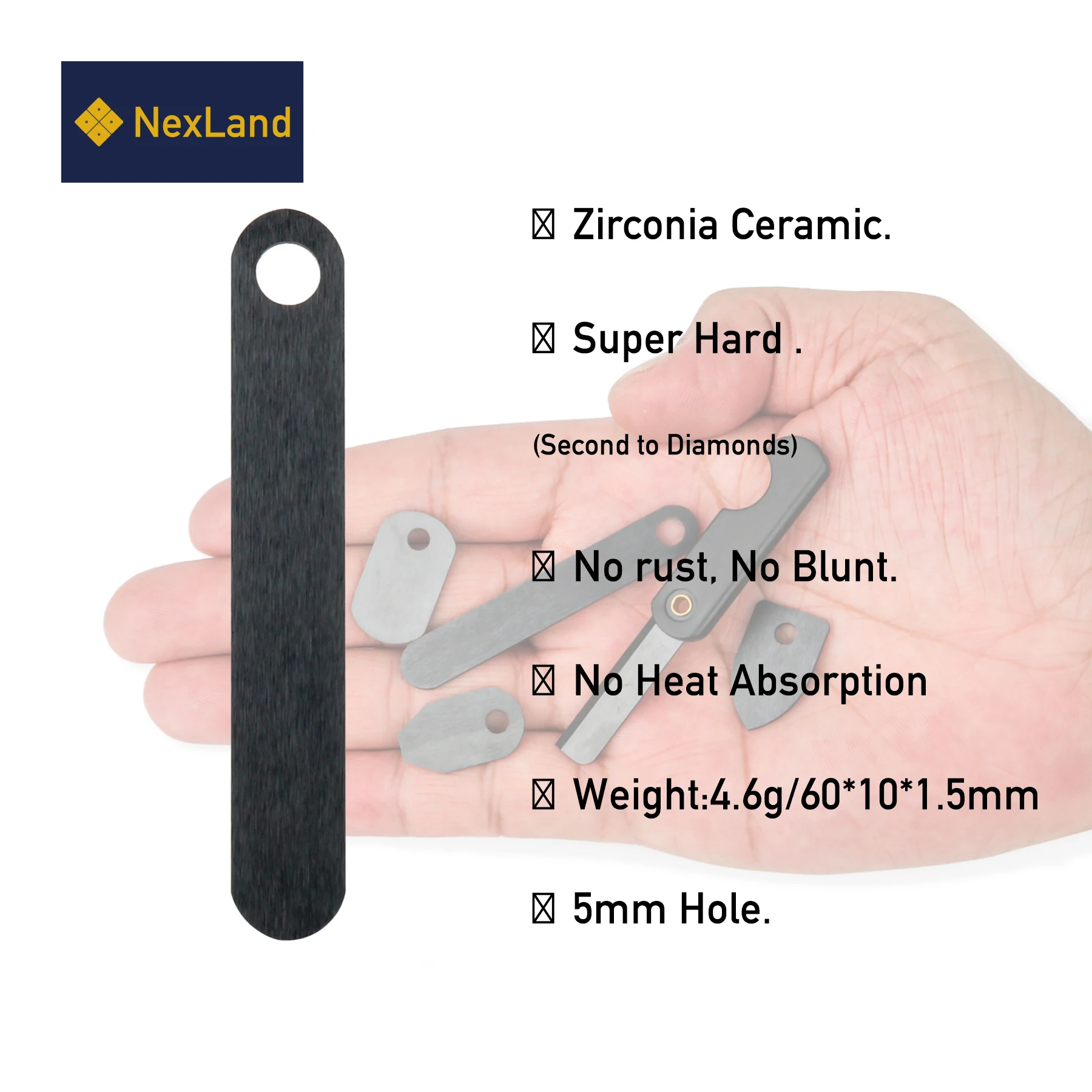 NexLand CS6010 Ceramic Striker Ferro Rod Fire Starter Scraper Only Standard Size for Camping Hiking Bushcraft Survival