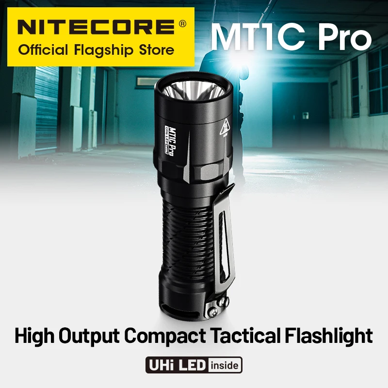 

Компактный Тактический фонарик NITECORE MT1C Pro, 1000 люмен, карманный фонарик для повседневного использования, перезаряжаемый литий-ионный аккумулятор 18350 USB-C