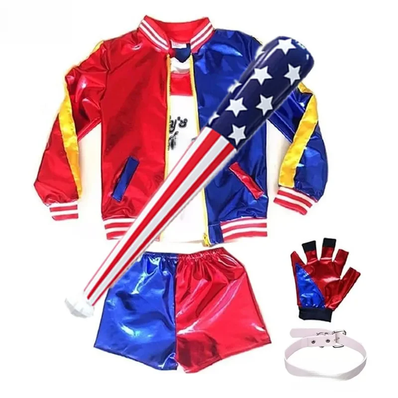 6-teiliges Set Halloween Cosplay Clown Sexy Damen Outfits Trendige Sets Jacke Shorts Handschuhe Outfits für Party Geschenk Halloween
