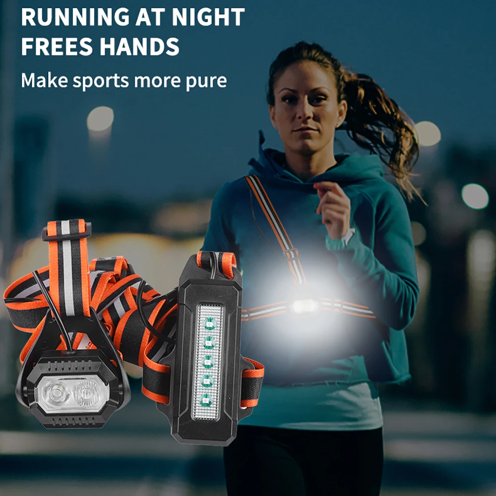 5000mAh High Quality Strap Lamp Night Runing Lights Led Headlamp Built in Battery Head Flashlight Torch  Running Cycling Sports