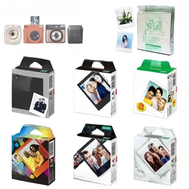 Fujifilm Instax SQUARE Film biały/tęczowy/czarno-biały papier fotograficzny do Fuji Instax SQ6 SQ10 SQ20 hybrydowy aparat natychmiastowy udostępnij SP-3 — zdjęcie produktu 7