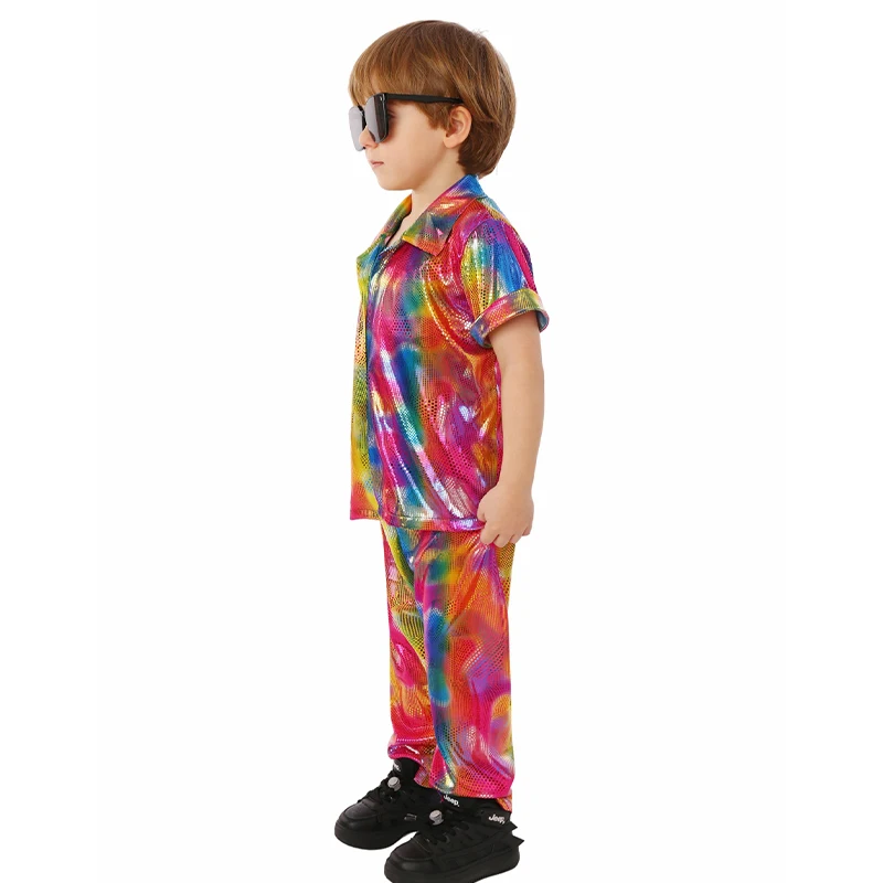 Chang Peace Love Dance Cosplay Costume d'Halloween pour enfants, Hiphelicopter, Garçons des années 70 et 80