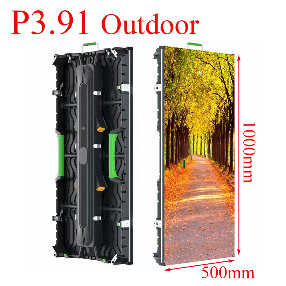 P3.91 Outdoor LED Display Screen Panel 500x1000mm Die Casting Aluminum Cabinet High Brightness Waterproof LED Screen Rental