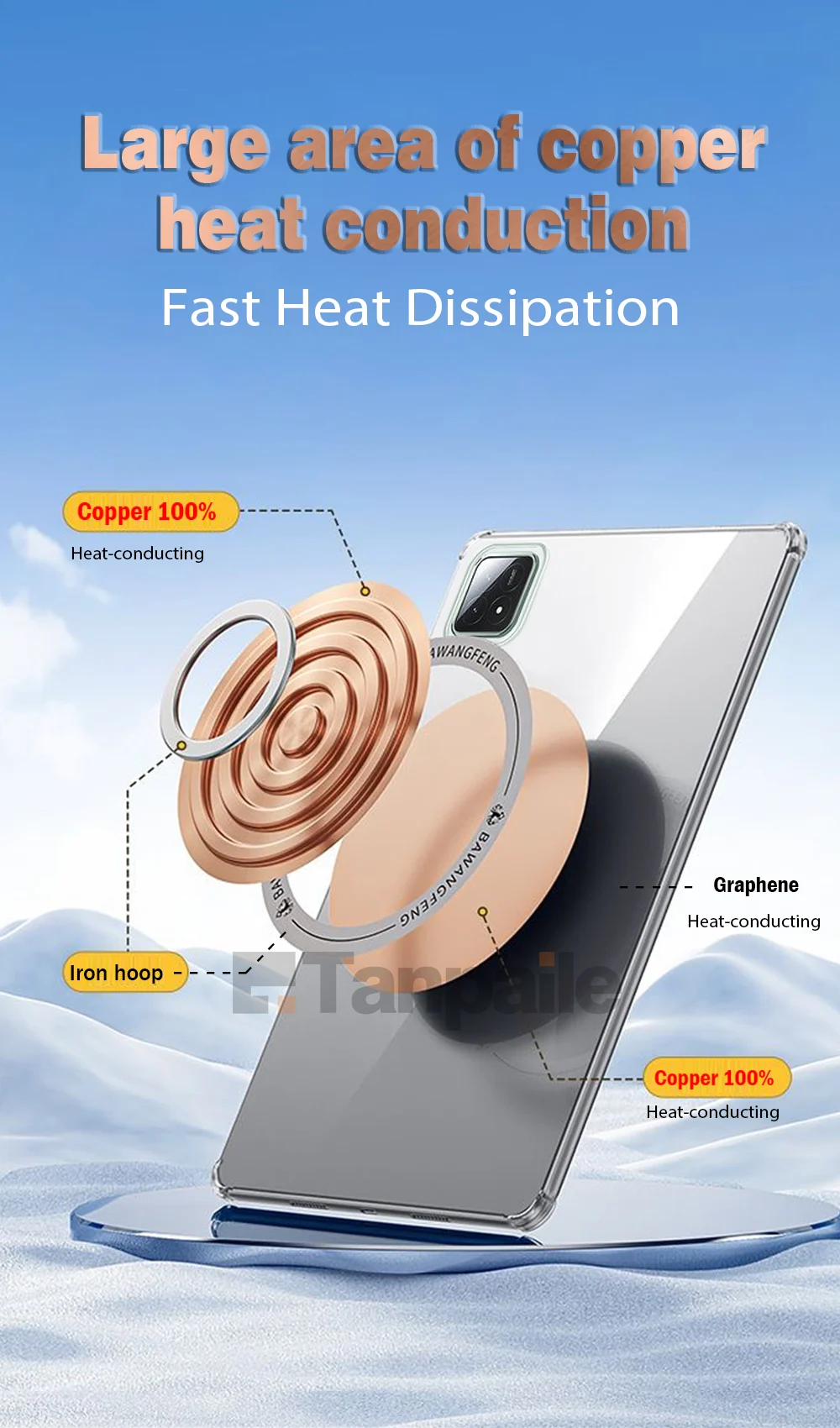 Soft Magnetic Copper Cooling Case For Xiaomi Pad 6 Pro Max 5 4 Plus 3 2 Case Tablet Shockproof For Redmi Pad Pro SE Case Funda