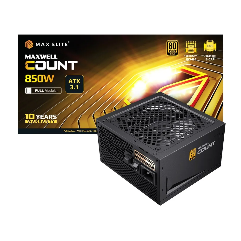 HIT Max Elite MAXWELL COUNT850W 80PLUS Gold Pool Modular ATX3.1/Power supplies/domestic genuine/domestic shipping