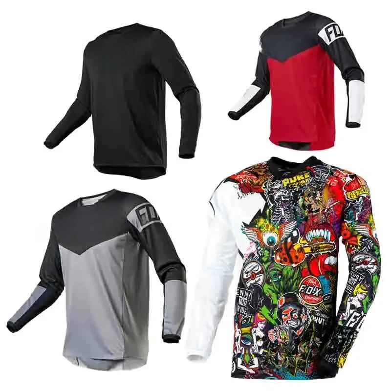 AliExpress BikeFox 2024 Motocross Jersey Mtb Downhill Jeresy Cycling Mountain Bike DH Maillot Ciclismo Hombre Quick Dry Jersey eoyfox Jersey
