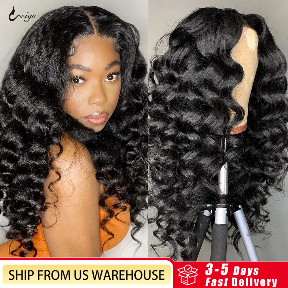 Uwigs 13x4 Loose Deep Wave Lace Front Wigs 100% Human Hair 5x5 Lace Closure Wig Brazilian Human Hair Wigs For Black Woman