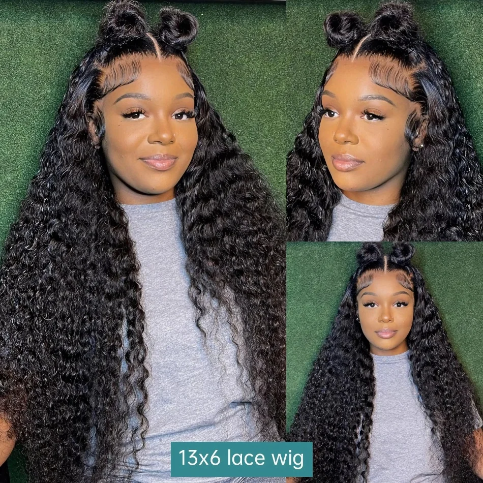 Hd Lace Front Pruik Water Wave Short Curly 13X6 Transparante Frontale 100% Human Hair Pruiken Braziliaanse Pruiken 30 Inch Voor Vrouwen Keuze