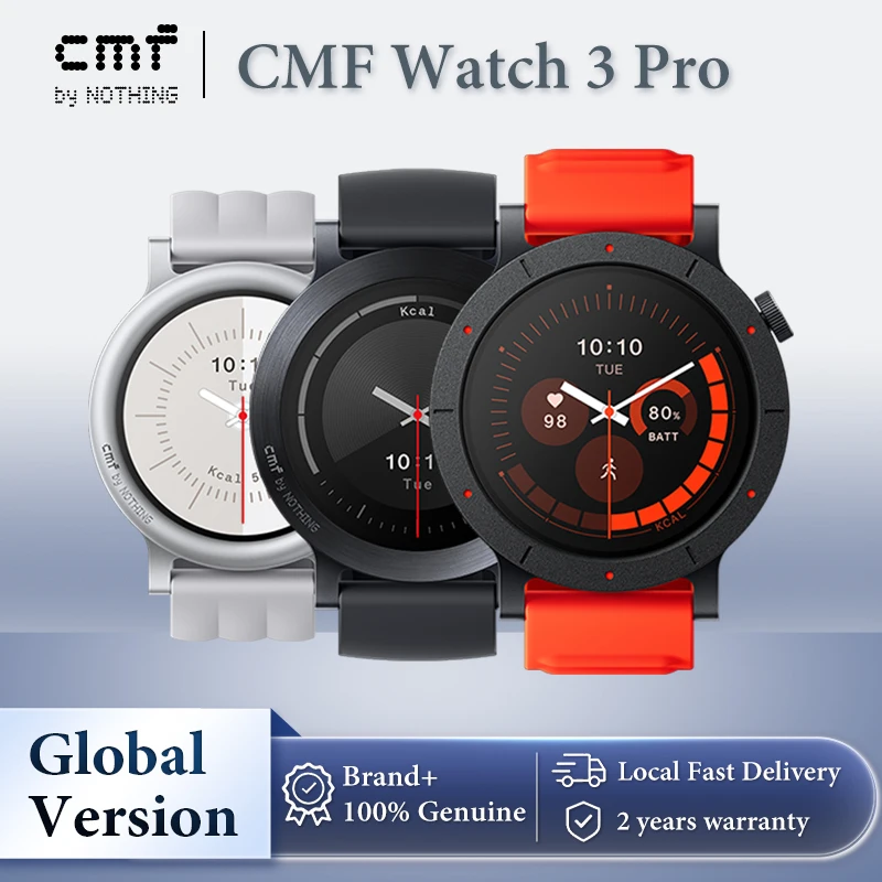 CMF Watch 3 Pro Montre Connectée 1,43" AMOLED, Autonomie de 13 jours, Double GPS, Appels Bluetooth avec Réduction du Bruit par IA, Fréquence Cardiaque