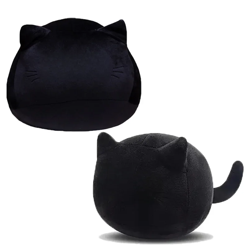 15cm/25cm puszysty czarny kot pluszowe zabawki wypchane zwierzę kotów miękkie poduszki drzemka poduszki dekoracyjne do domu kreatywny prezent urodzinowy dla dzieci — zdjęcie 2
