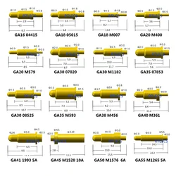 2X GA High Current Spring Loaded Pogo Pin Connector 1A 1.5A 2A 5A 6A 10A Lithium Battery Probe POGOPIN Header Charging Straight