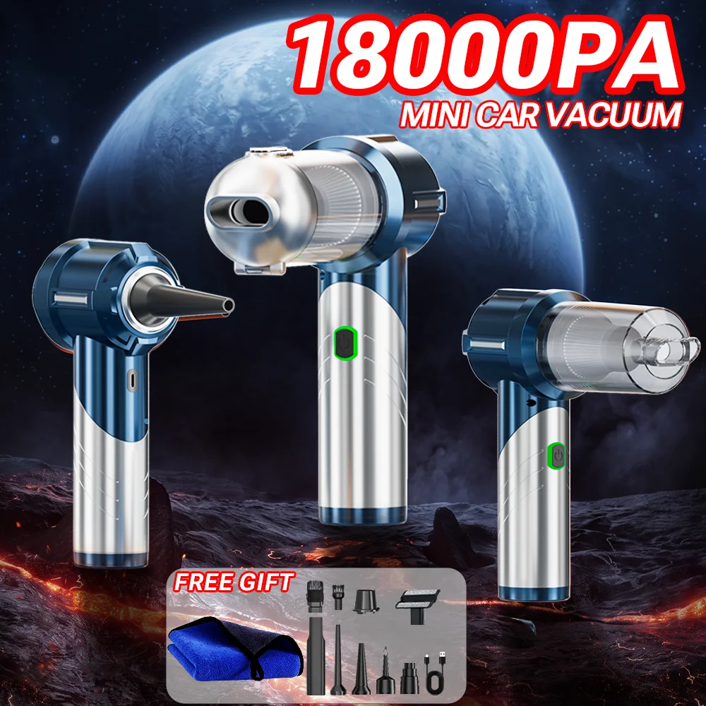 SZUK Mini Car Vacuum Cleaner 18000PA Powerful Portable Handheld Cleaning Machine Strong Suction Foldable Wireless Vacuum Cleaner