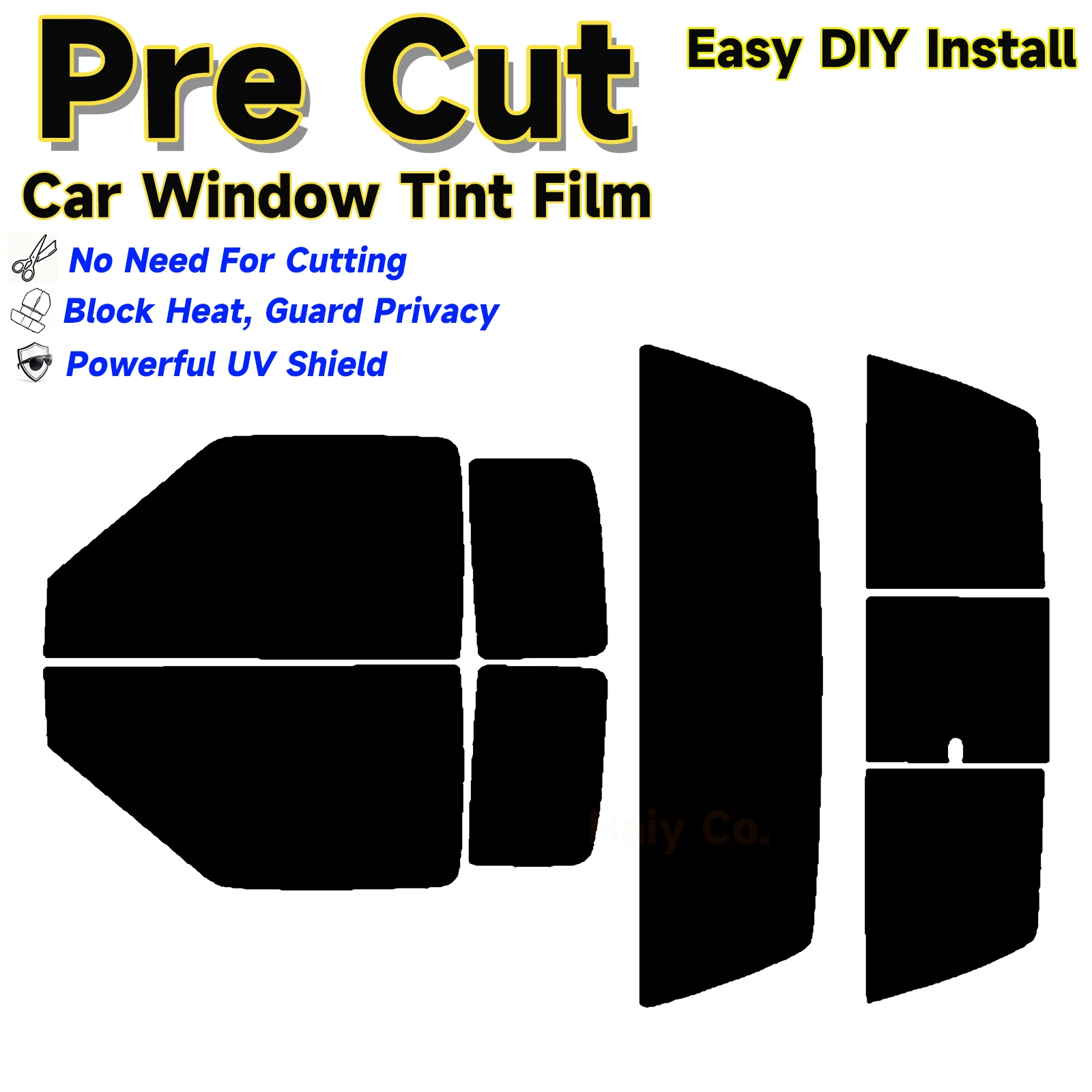 

Pre-Cut Window Tint for Chevrolet S10 Extended 1994-2004 Auto Sun Uv Blocking Heat 2-Ply Window Protector Privacy Films Shade