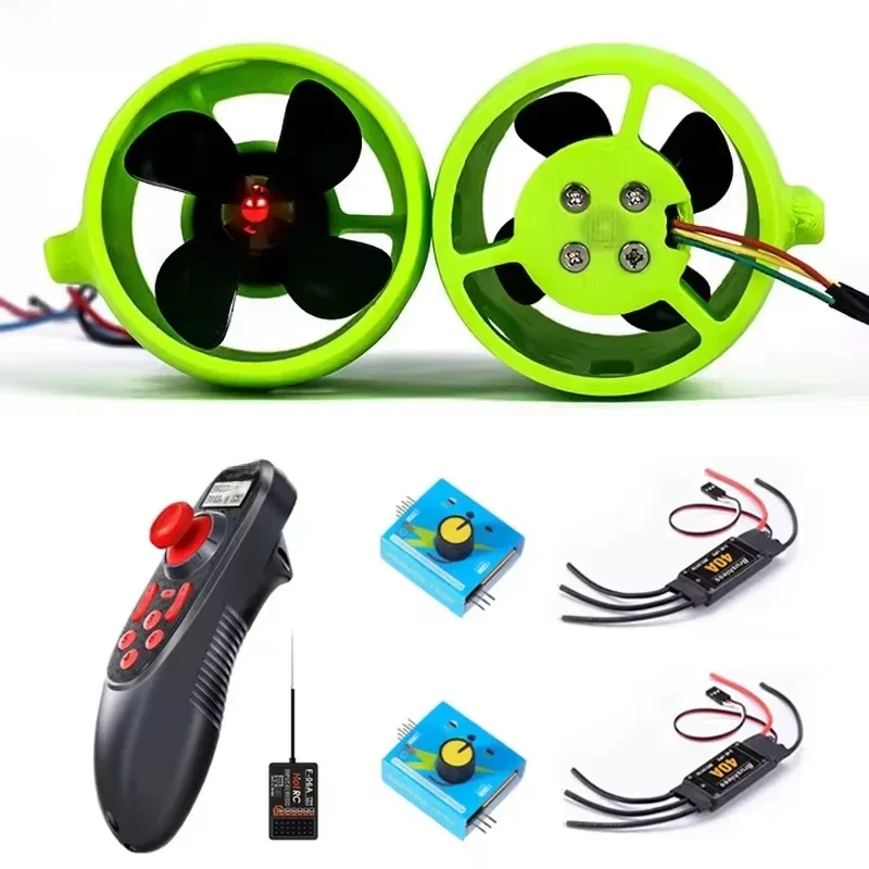 Onderwater 2KG 4-Blade CW/CCW Boegschroef Motor Borstelloze 40A ESC Tester combo/Radio Systeem Zender DS600 Voor RC Boot Jet Boot - afbeelding 2