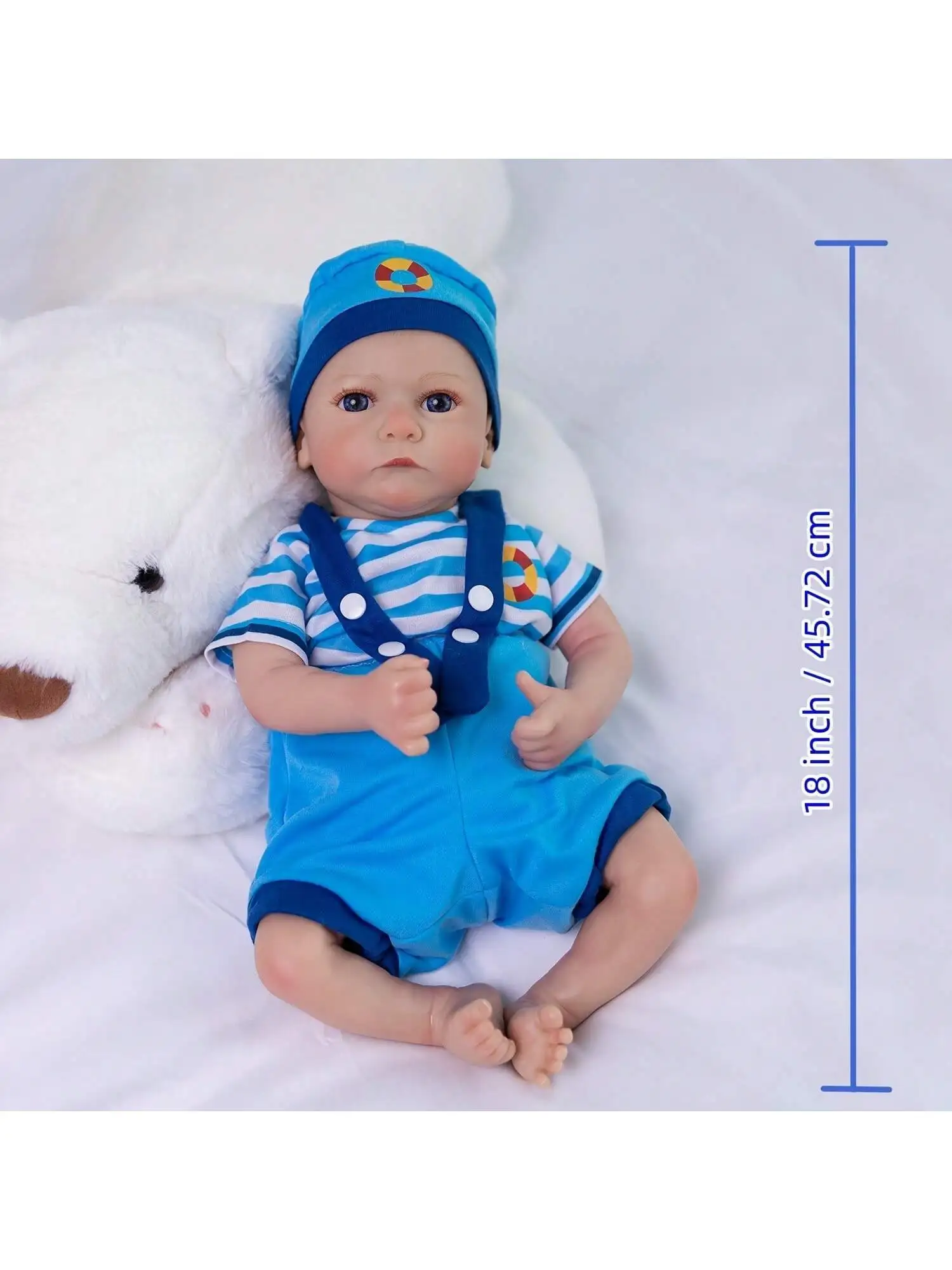 

Lifelike Reborn Baby Dolls- 18Inch Cute Soft Vinyl Realistic Baby Doll,Poseable Real Life Baby Dolls（ONLY DOLL/NO ACCESSORES)