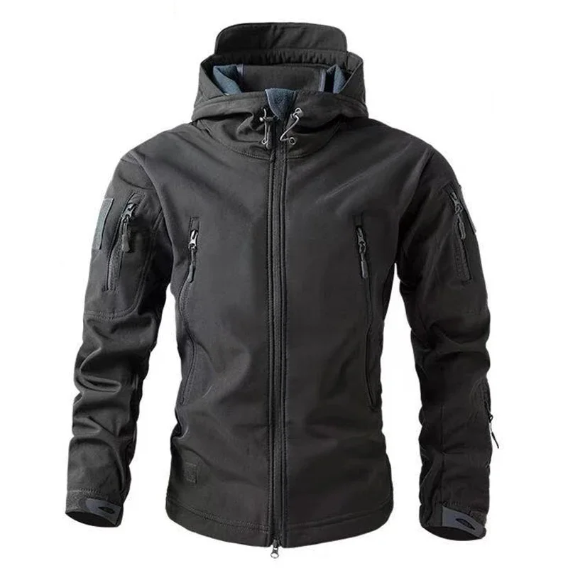 Męskie kurtki softshell z polaru na zimę i jesień, wiatroodporne, outdoorowe, do wędkowania, pieszych wędrówek, polowań, termiczne, kurtki cargo na kemping, ciepłe, rozmiary M-5XL — zdjęcie 2