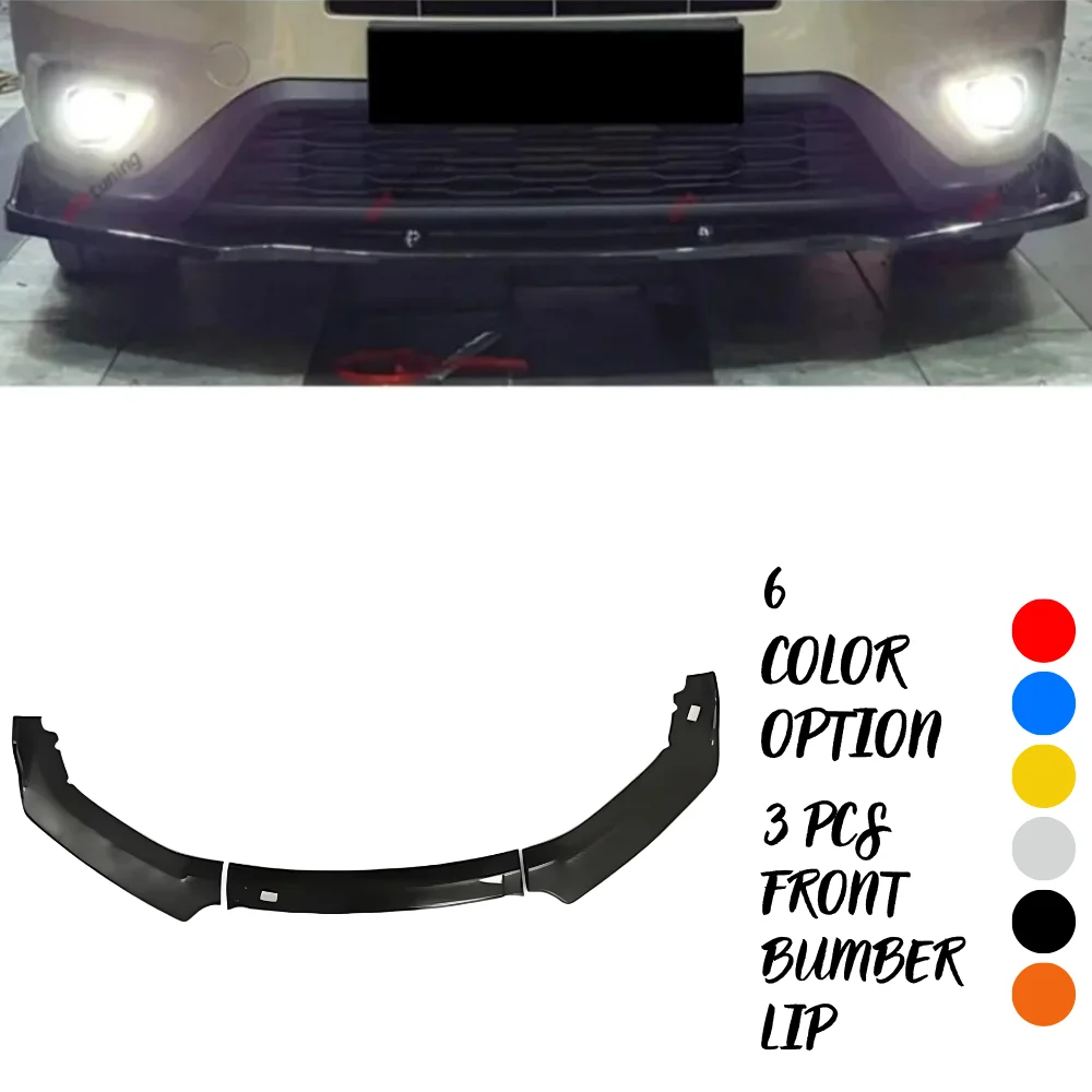 3 Pcs Front Bumper Lip For Fiat Doblo 2015 2022 Body Kit Car Accessories Spoiler Splitter Diffuser Flap Bumper Exterior Parts