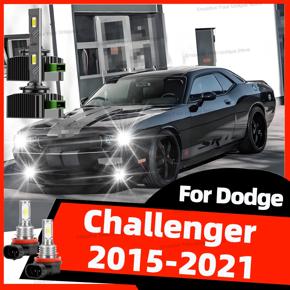 

2/4x For Dodge Challenger 2015-2020 HID to LED Headlights 3570 CSP 6000K 12V Fog Light Bulbs