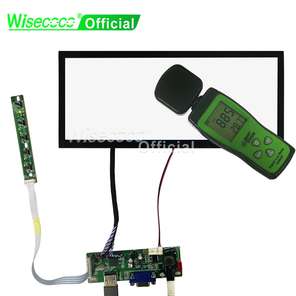 Wisecoco 10.3 Inch IPS Sunlight Readable Display High Brightness 1920x720 Ultrawide Stretch Industrial Screen TFT LCD Module