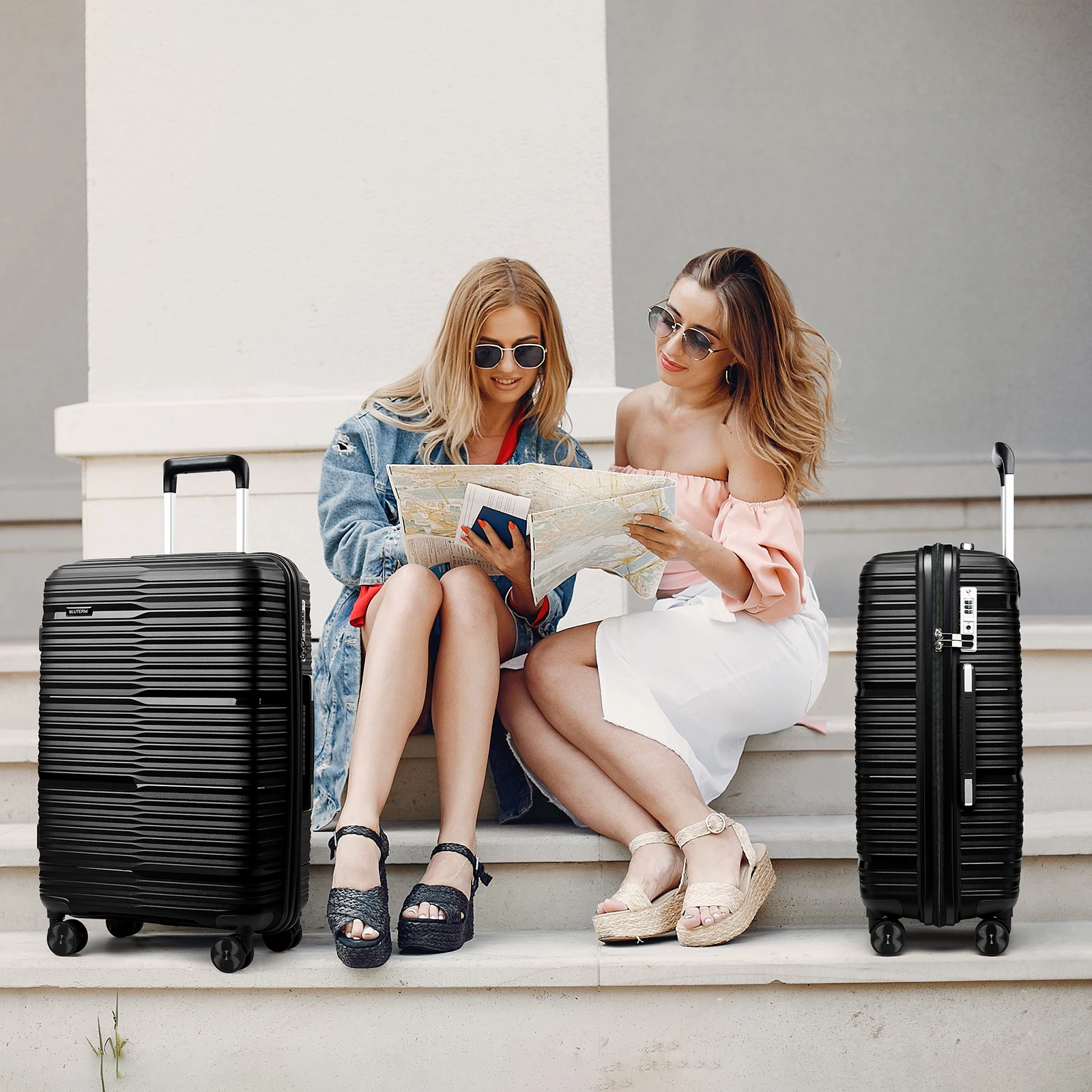 3pcs Travel Luggage Suitcase with Wheels, Men trolley Case Women Universal 20Inch 24inch 28inch Boarding Password Suitcase 캐리어