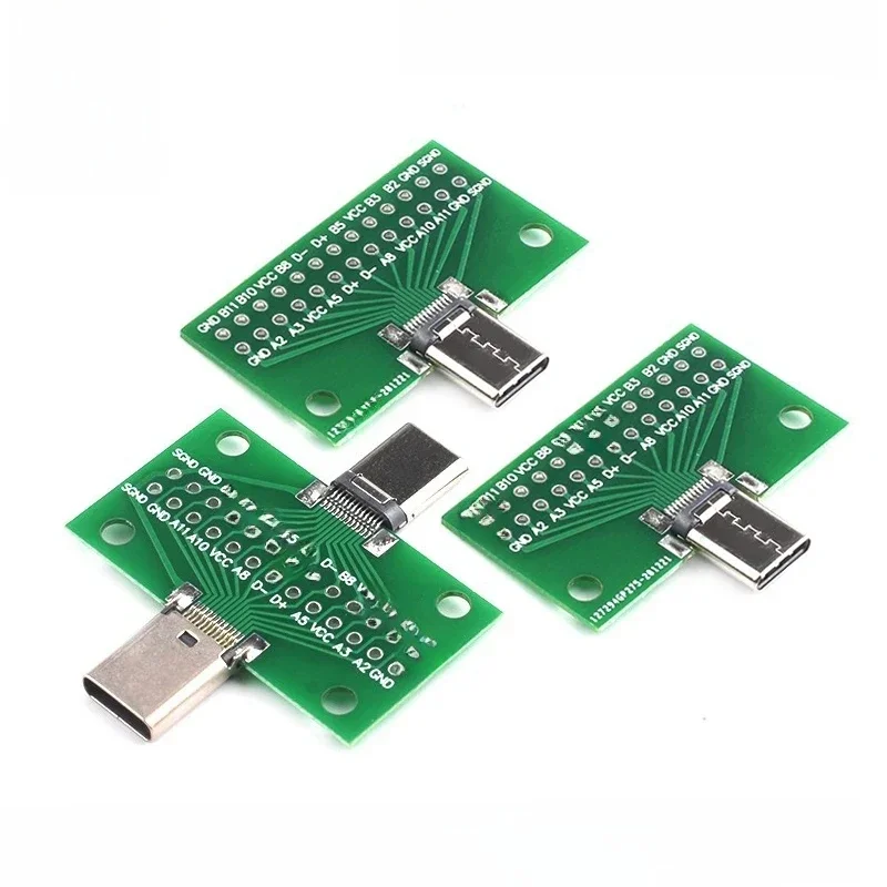 Adaptateur de carte PCB de Test USB 3.1 type-c mâle à femelle, prise de connecteur de Type C 24P 2.54mm pour transfert de câble de ligne de données, 1 pièce