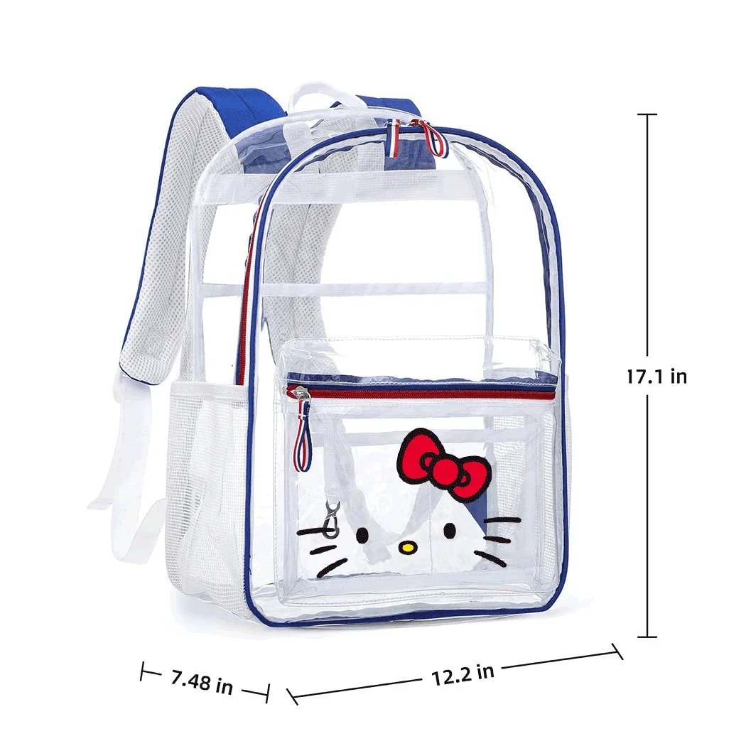 Sac à dos transparent Hello Kitty, PVC, RapDuty, transparent, adapté pour l'école, le travail, le sport