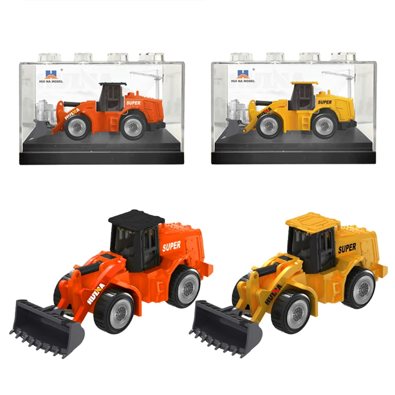 HUINA 1/80 Static Engineering Vehicles Model Series Bulldozers Forklift Trucks Mixer Trucks Road Roller Lorries Kids Toys Gifts