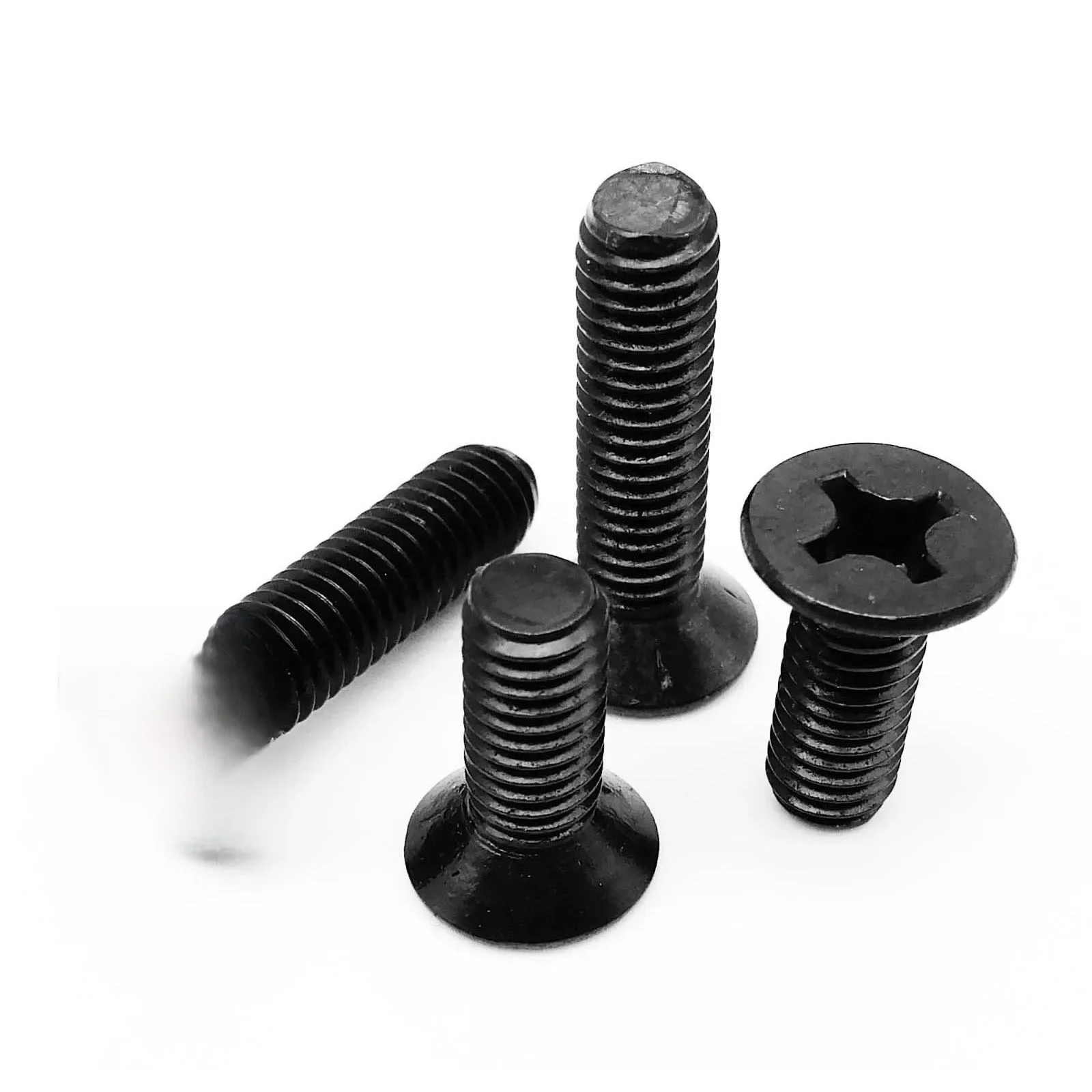 50/100 pièces M2 M2.5 M3 M4 croix encastré Phillips plat vis à tête fraisée boulon GB819 noir acier au carbone