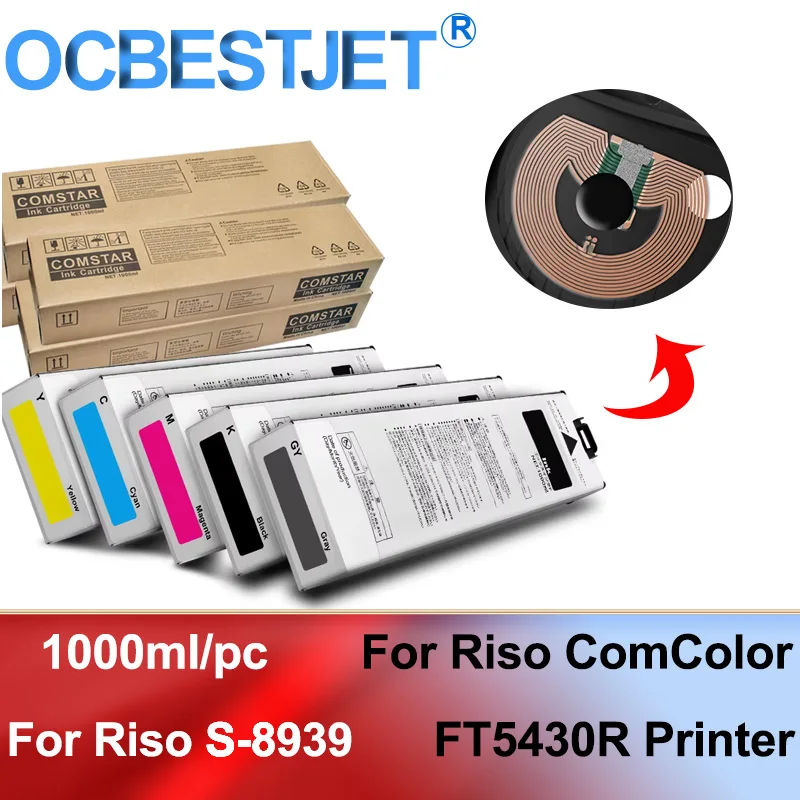 

4 Colors Compatible Ink Cartridge Riso S-8939/8940/8941/8942 For Riso Comcolor FT5430R Inkjet Printer