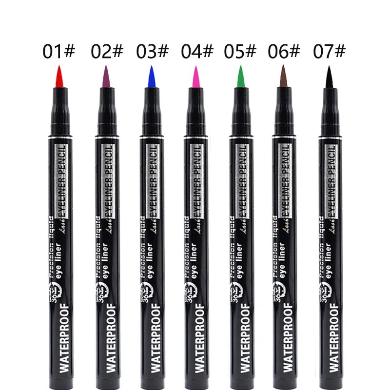 ปากกาอายไลเนอร์ชนิดน้ําที่มีความแม่นยําสีสันสดใส 1 ชิ้น - กันน้ําติดทนนาน Smudge-proof สําหรับผู้เริ่มต้น