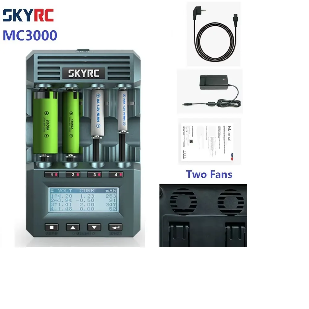 SKYRC MC3000 充電器 SKYRC MC3000 Bluetooth 円筒形バッテリー充電器、電話によるヘッド