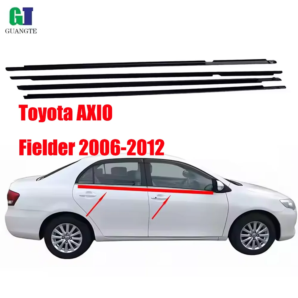 

4PCS Black Car rubber Weatherstrip Glass Window Molding Trim Seal Belt Compatible with 2009-2012 75710-02210 AIXO