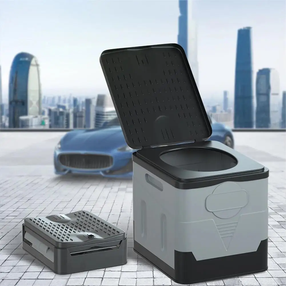 Inodoro Plegable Portátil, Caja de Almacenamiento Plegable a Prueba de Olores, Inodoro Plegable para Automóvil, Inodoro para Adultos, Viajes en Auto, Inodoro de Emergencia