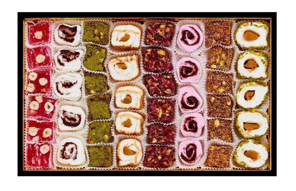 Turkish Delight in Mixed Gift Marble Patterned Box 1350gr