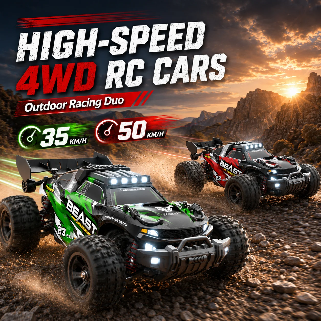 ZNLYRION SG118PRO MAX Monster Truck RC Auto 1:18 Maßstab 4WD 35KM/H Hochgeschwindigkeits-Offroad-Fahrzeug mit Metallchassis LED-Lichtern 2,4GHz Fernbedienung für Kinder und Erwachsene