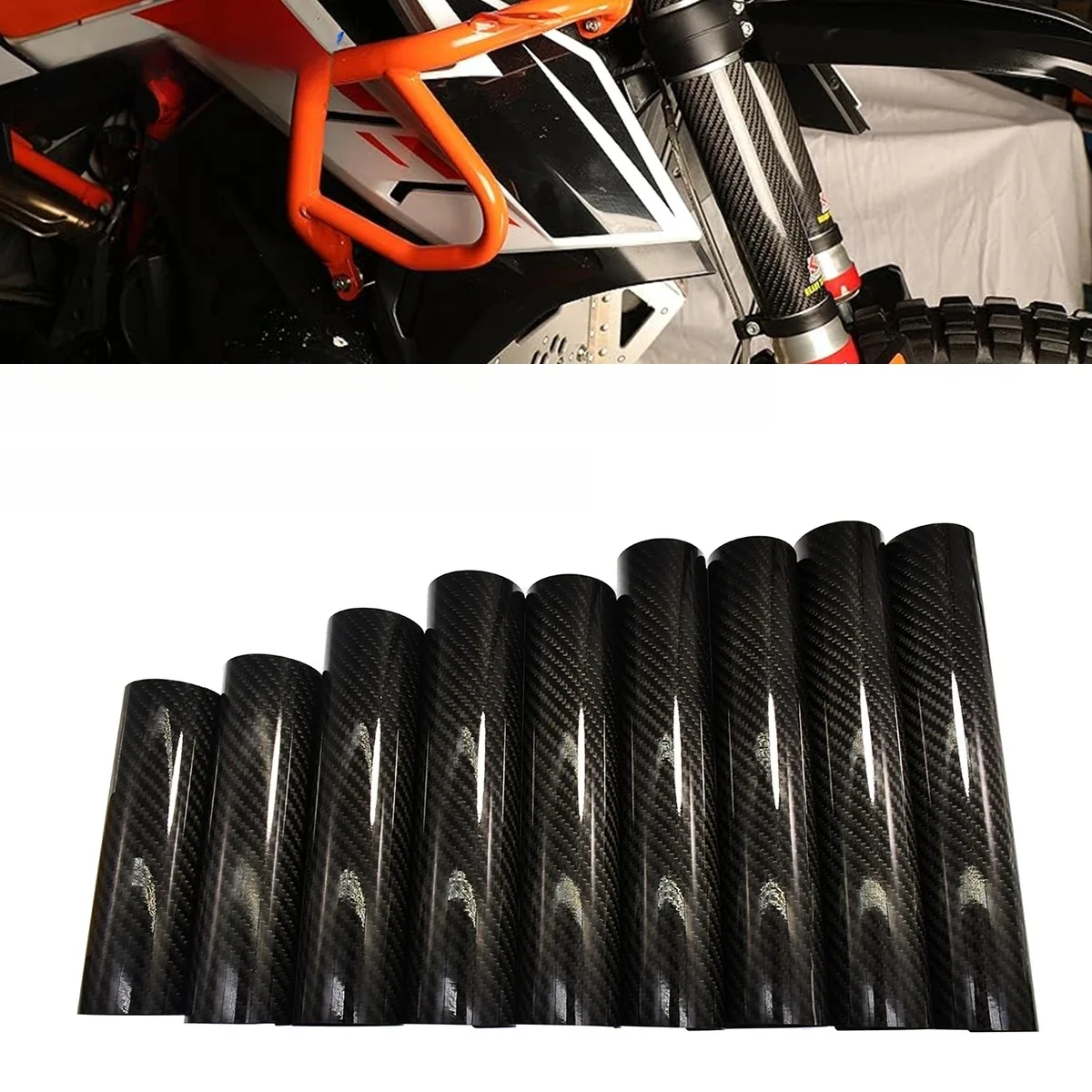Xcmt Motorcross Koolstofvezel Voorvork Beschermkap Voor Ktm Exc Sx Sxf Xc Xcf Xcf Xcw 125 250 450 530 Voor Honda Crossmotor - afbeelding 2
