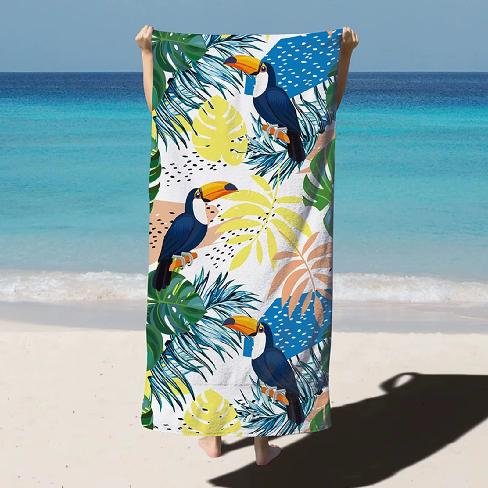Microfiber blanket quick-drying beach towel oversized fashionable tree print towel super absorbent pool towel blanket
