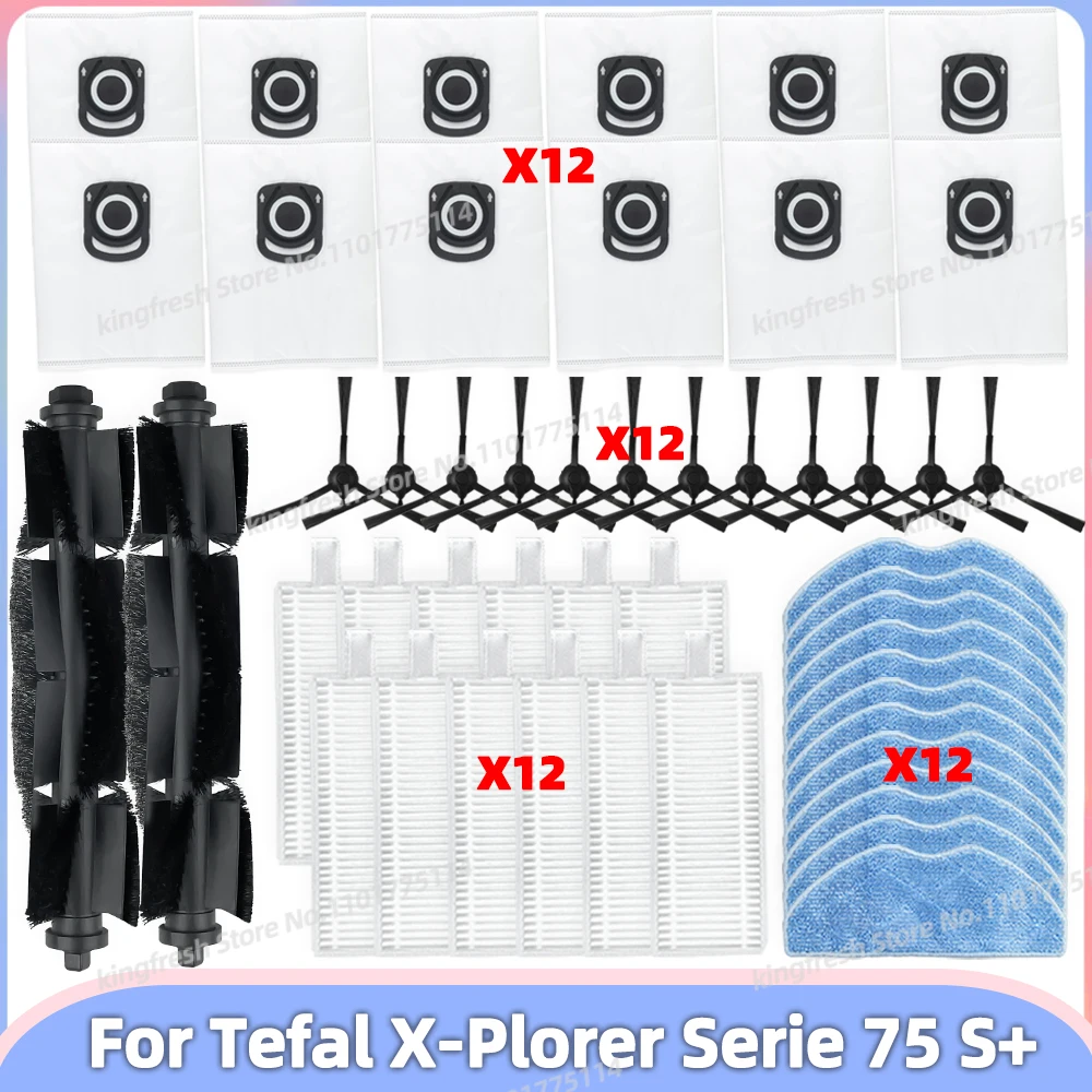 Fit For Tefal X-Plorer Serie 75 S+ RG8597 Parts Accessories Main Roller Side Brush Hepa Filter Mop Cloth Dust Bag  (Not for S75)