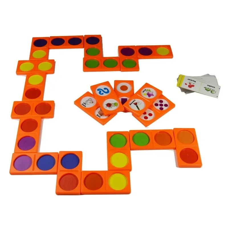 Jocca kids-jogo dominado com cores, formas, números e objetos. Tipo de brinquedo educacional