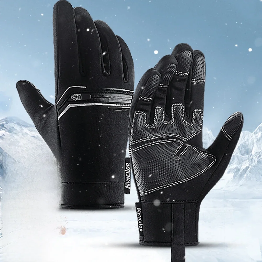 AliExpress NONE Motorcyclist Gloves Winter Windproof PU Touch Screen Bike Gloves Mtb Breathable Shockproof Cycling Gloves Sport Hiking Gloves