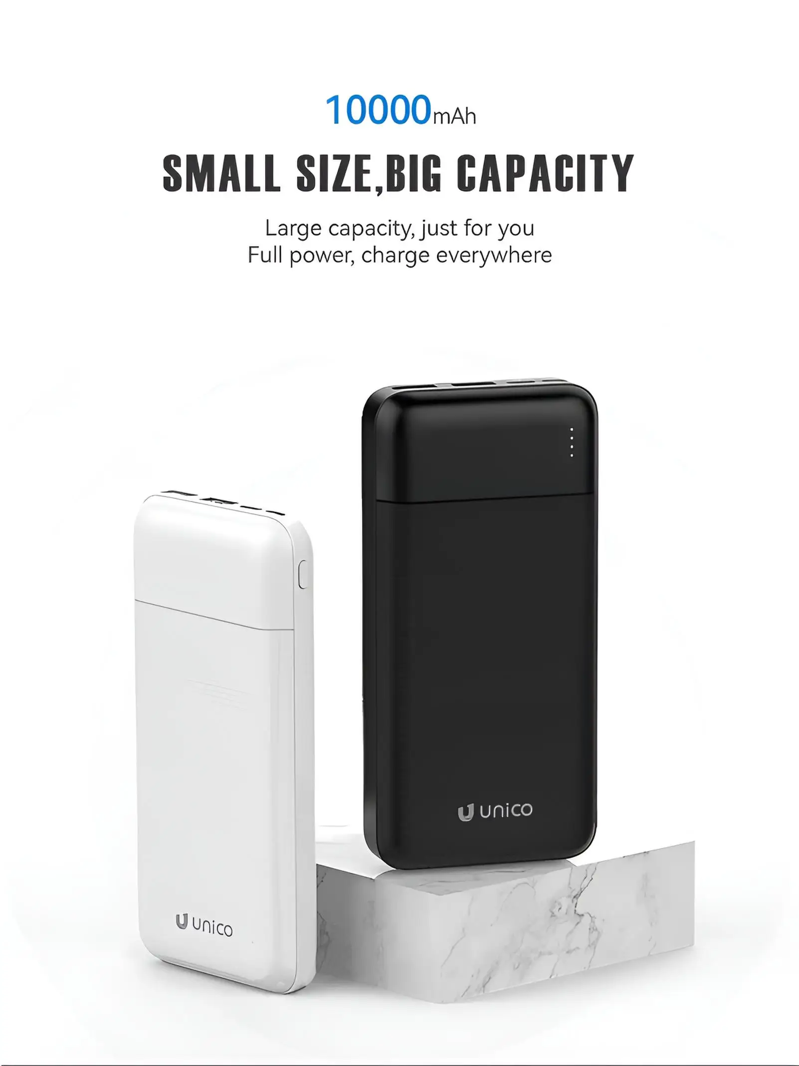 banco de energía portátil de 10000 mAh, cargador USB C de viaje con 4 puertos, USB dual + micro USB, paquete de batería externa