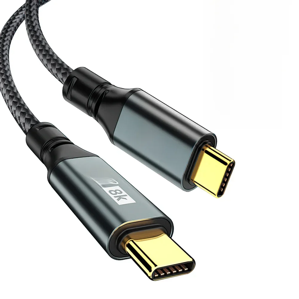 PD100W USB 3.2 20Gbps ThunderBolt 3 Type C naar Type C-kabel 8K @ 60Hz USB-C-datakabel voor iPhone 15 Pro Max MacBook Samsung 2m 3m - afbeelding 2