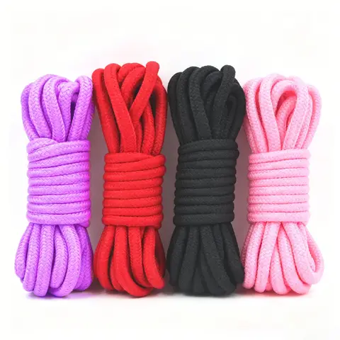 5M Miękka bawełniana lina do bondage, 4 kolory, wytrzymała lina Shibari do intymnych zabaw, wiązania, zabawka erotyczna dla par, gry niewolnicze.