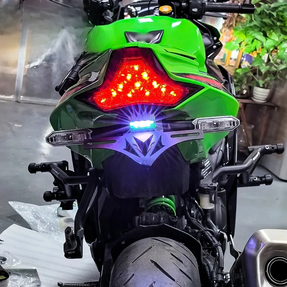Motorcycles Fixed Tail Tidy License Plate Holder Turn Signal Lights For KAWASAKI NINJA ZX 6R ZX6R ZX636 ZX-6R 636 2025+ Parts — 2