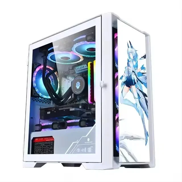 AOTES16-Gaming PC core i7 CPU avec 16G RAM 256G SSD HD4600 ATX/ITX/M-ATX plein panneau latéral en verre trempé avant pc gamer